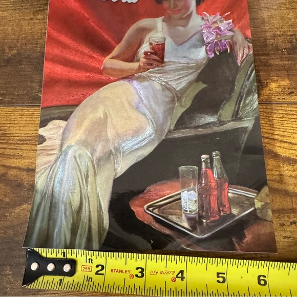 Coca Cola Pin Up Girl Print Metallic Photo Finish 1936 Ad Retro Art - Picture 5 of 7